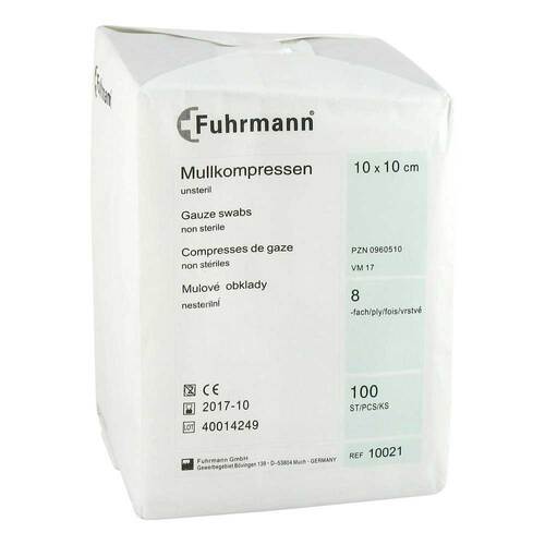 Mullkompressen 10x10 cm unsteril 8fach - 1