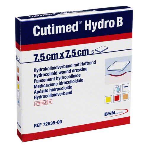 Cutimed Hydro B Hydrok.Ver.7,5x7,5 cm mit Haftrand  - 1