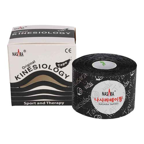 Nasara Kinesiotape 5 cmx5 m schwarz - 1