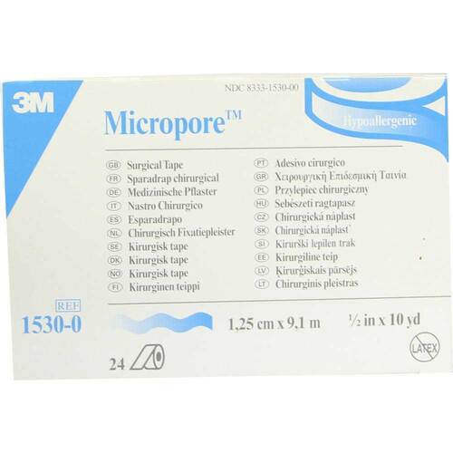 Micropore Vliespflaster 1,25cmx9,1m wei&szlig; 1530-0 - 1
