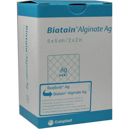 BIATAIN Alginate Ag Kompressen 5x5 cm mit Silber - 1