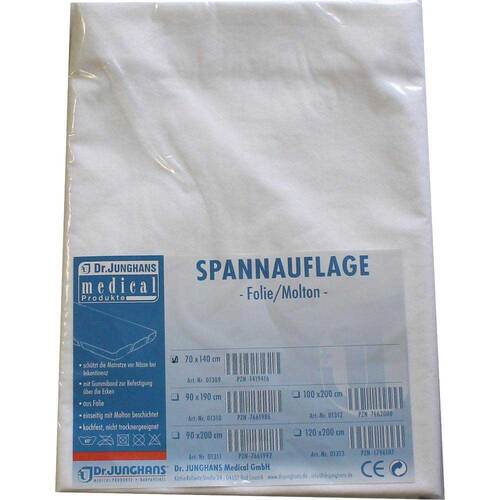 Molton Spannauflage 70x140 cm mit Folie eins. - 1