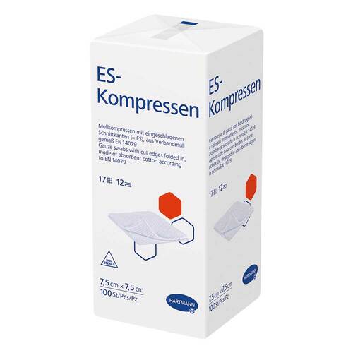 ES-Kompressen unsteril 7,5x7,5 cm 12fach - 1