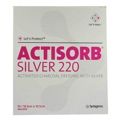 ACTISORB 220 Silver 10,5x10,5 cm steril Kompressen - 1