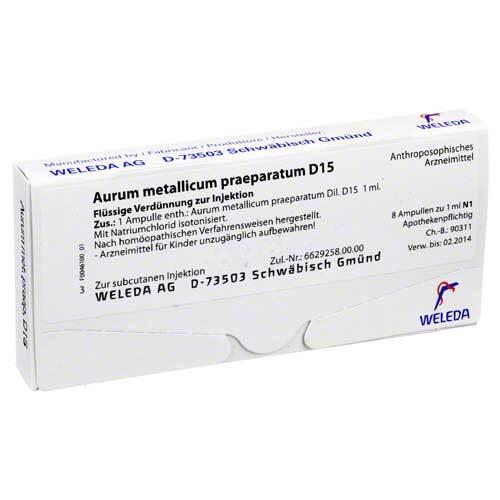 AURUM METALLICUM PRAEPARATUM D 15 Ampullen - 1