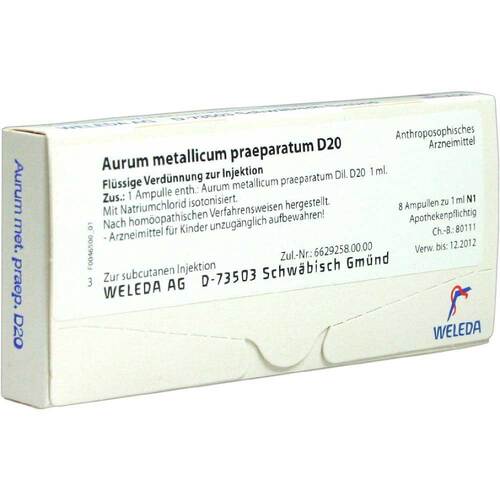 AURUM METALLICUM PRAEPARATUM D 20 Ampullen - 1