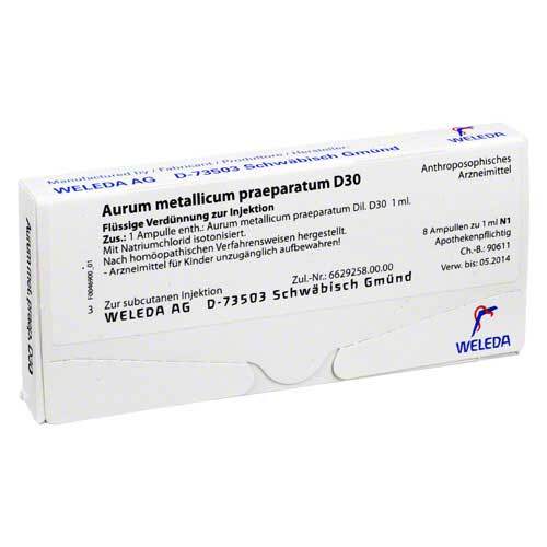 AURUM METALLICUM PRAEPARATUM D 30 Ampullen - 1