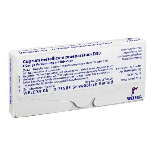 Cuprum metallicum Pr&auml;parat D 30 Ampullen - 1