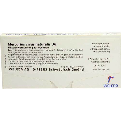 MERCURIUS VIVUS NATURALIS D 6 Ampullen - 1