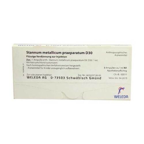 STANNUM METALLICUM praeparatum D 30 Ampullen - 1