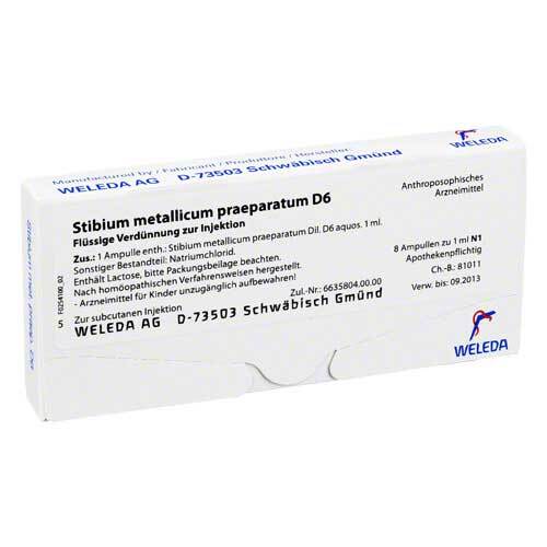 STIBIUM METALLICUM PRAEPARATUM D 6 Ampullen - 1