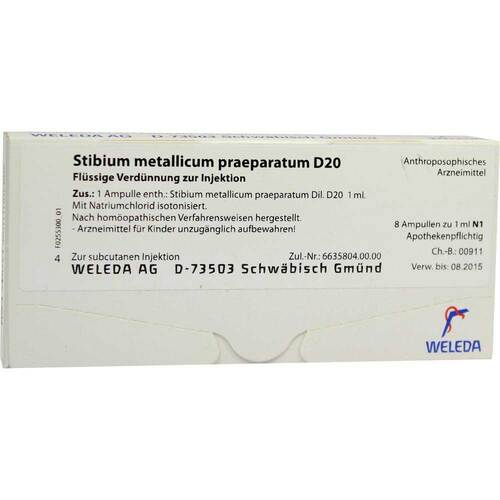 STIBIUM METALLICUM PRAEPARATUM D 20 Ampullen - 1