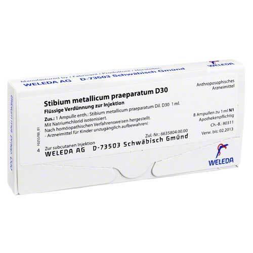 STIBIUM METALLICUM PRAEPARATUM D 30 Ampullen - 1