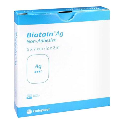 BIATAIN Ag Schaumverband 5x7 cm nicht haftend - 1