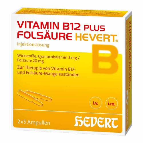 Vitamin B12 Plus Fols&auml;ure Hevert a 2 ml Ampullen - 1