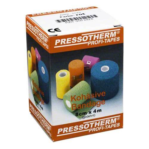 Pressotherm Koh&auml;sive Bandage 8 cmx4 m rot - 1