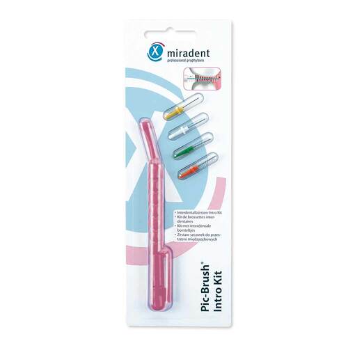 Miradent Interd.Pic-Brush Intro Kit 1H + 4B.tra.pink - 1