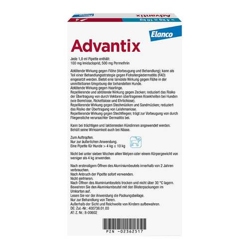 Advantix Spot-on L&ouml;sung z.Auftr.a.d.H.f&uuml;r Hund 4-10 kg - 2