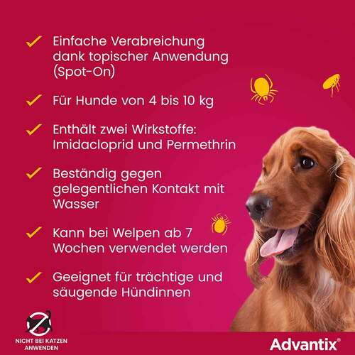 Advantix Spot-on L&ouml;sung z.Auftr.a.d.H.f&uuml;r Hund 4-10 kg - 5