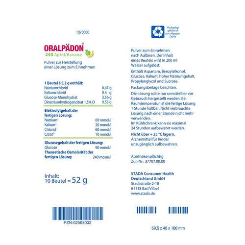 Oralp&auml;don 240 Apfel Banane Pulver - 2