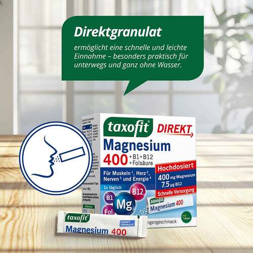 Taxofit Magnesium 400 + B1+B6+B12+Fols&auml;ure 800 Granulat  - 4