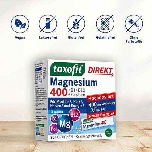 Taxofit Magnesium 400 + B1+B6+B12+Fols&auml;ure 800 Granulat  - 5
