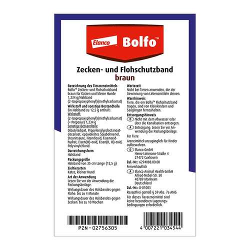 Bolfo Flohschutzband braun f&uuml;r kleine Hunde / Katzen - 3