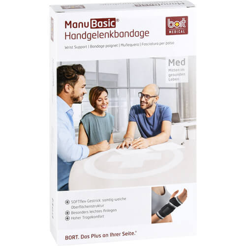 BORT ManuBasic Bandage rechts M schwarz - 1