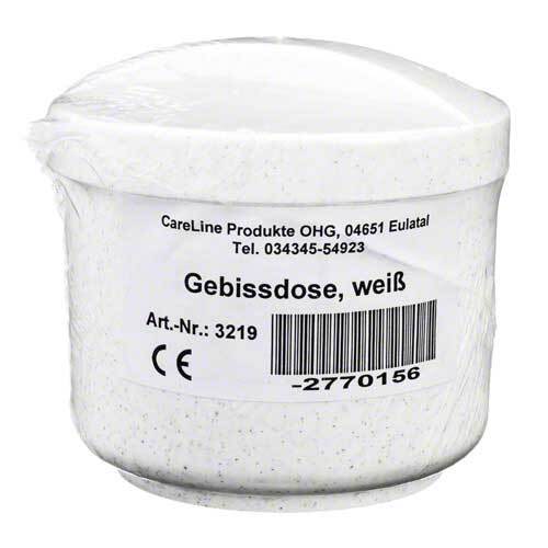 Gebissdose mit Einsatz und Deckel wei&szlig; - 1