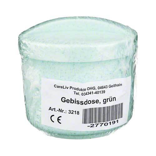Gebissdose mit Einsatz und Deckel gr&uuml;n - 1