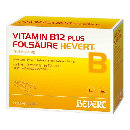 Vitamin B12 Plus Fols&auml;ure Hevert a 2 ml Ampullen - 1