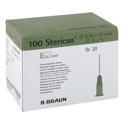 Sterican Kan&uuml;len Luer-Lok 0,40x20 mm Gr&ouml;&szlig;e 20 grau - 1