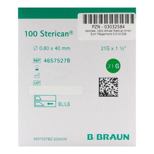 Sterican Kan&uuml;len Luer-Lok 0,80x40 mm Gr&ouml;&szlig;e 2 gr&uuml;n - 2