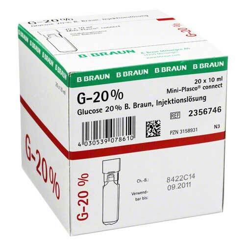 Glucose 20% B.Braun Mini Plasco connect Injektionsl&ouml;sung  - 1