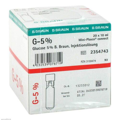Glucose 5% B.Braun Mini Plasco connect Injektionsl&ouml;sung  - 1