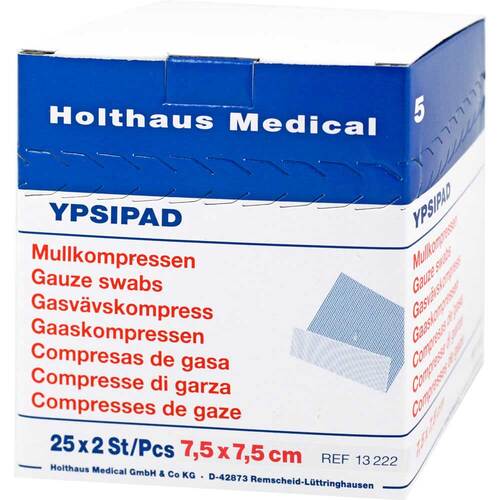 Mullkompressen Ypsipad 7,5x7,5 cm steril 8fach - 1