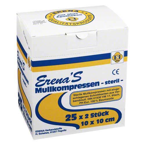 Erena Mullkompresse 10x10 cm steril 8fach - 1