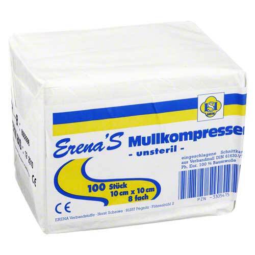 Erena Mullkompresse 10x10 cm unsteril 8fach - 1