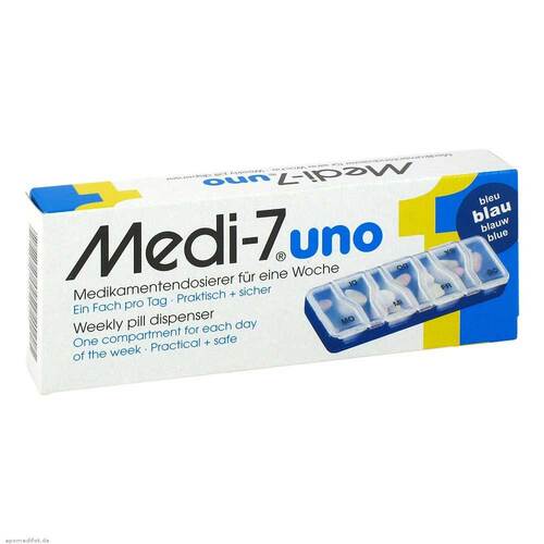 MEDI 7 uno Medikamentendosierer f&uuml;r 7 Tage blau - 1