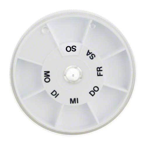Tablettenspender Icron 7-F&auml;cher transparent Deckel rund - 1