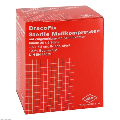 Dracofix Peel Kompressen 7,5x7,5 cm steril 8fach - 1