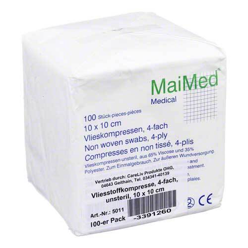 Vliesstoff-Kompressen unsteril 10x10 cm 4fach - 1
