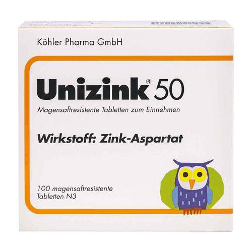Unizink 50 magensaftresistente Tabletten - 1