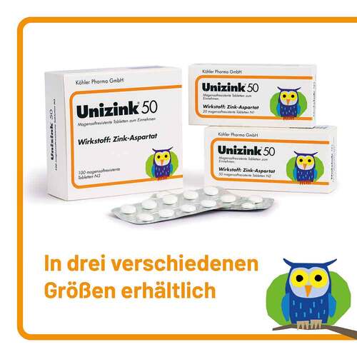 Unizink 50 magensaftresistente Tabletten - 5