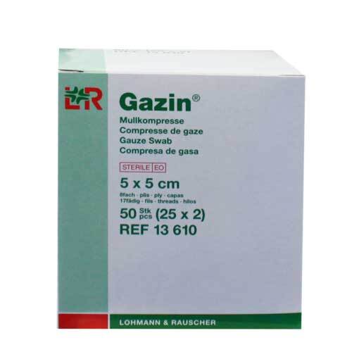 Gazin Mullkomp.5x5 cm steril 8fach - 1