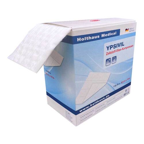 Zellstoff Vlies Kompresse Ypsivil 10 cmx10 m einseitig - 1