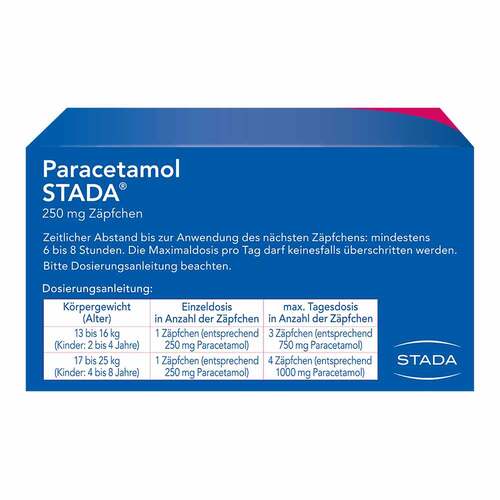 Paracetamol Stada 250 mg Z&auml;pfchen - 2
