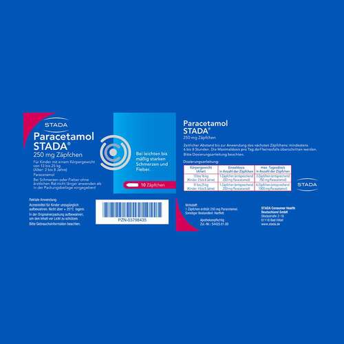 Paracetamol Stada 250 mg Z&auml;pfchen - 7