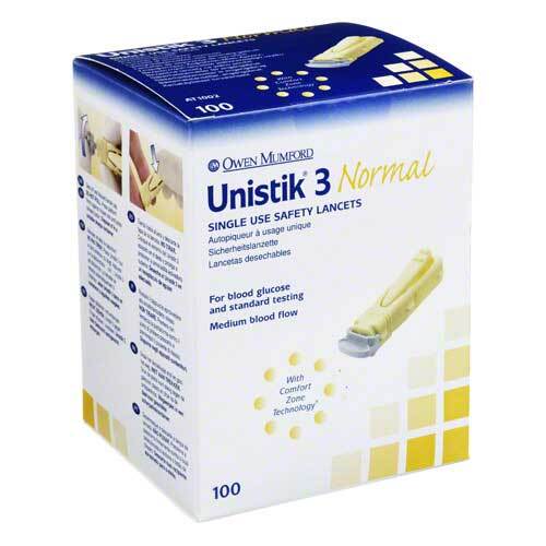 UNISTIK 3 Normal 1,8 mm Eindr.Tiefe Stechhilfe - 1