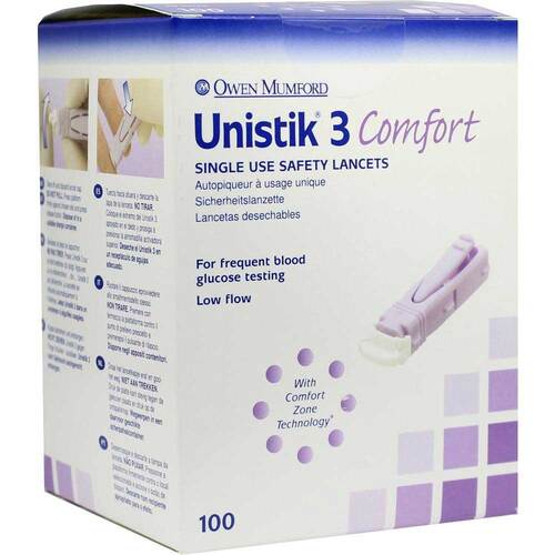 UNISTIK 3 Comfort 1,8 mm Eindr.Tiefe Stechhilfe - 1
